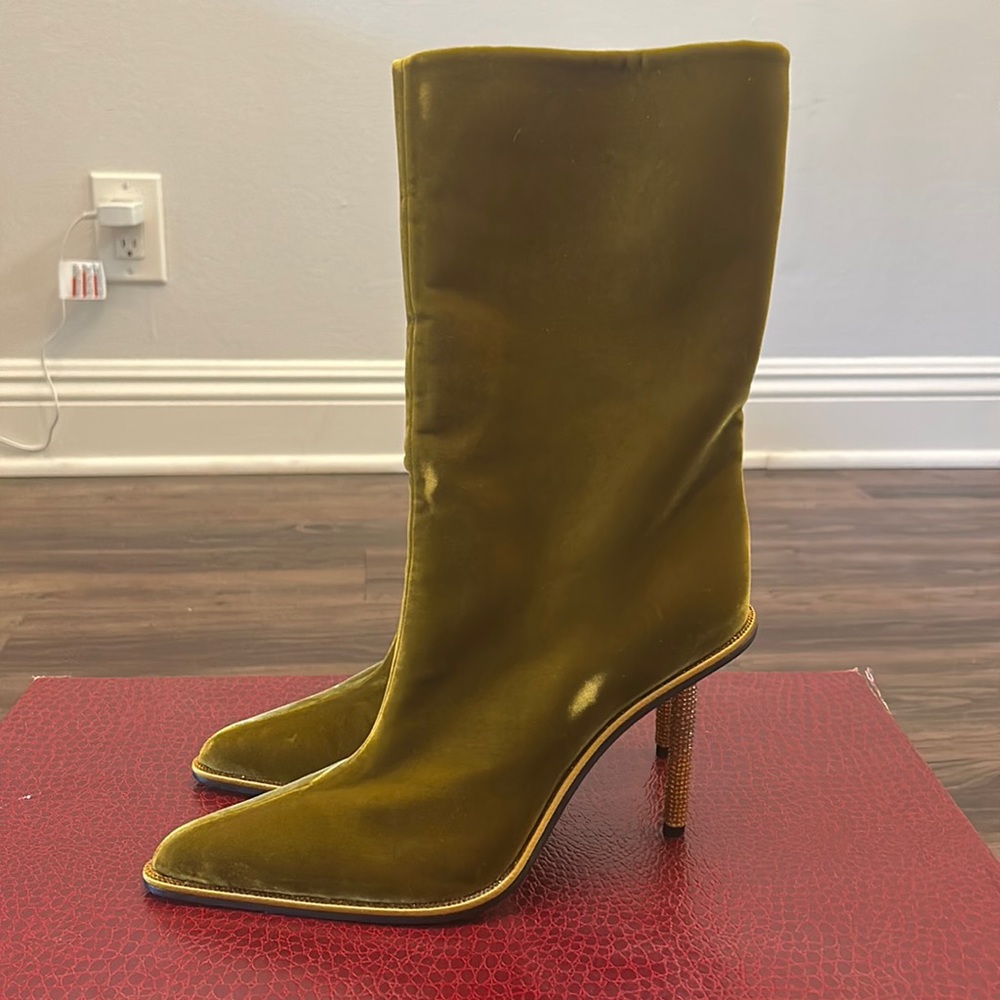 Topaz Velvet Booties